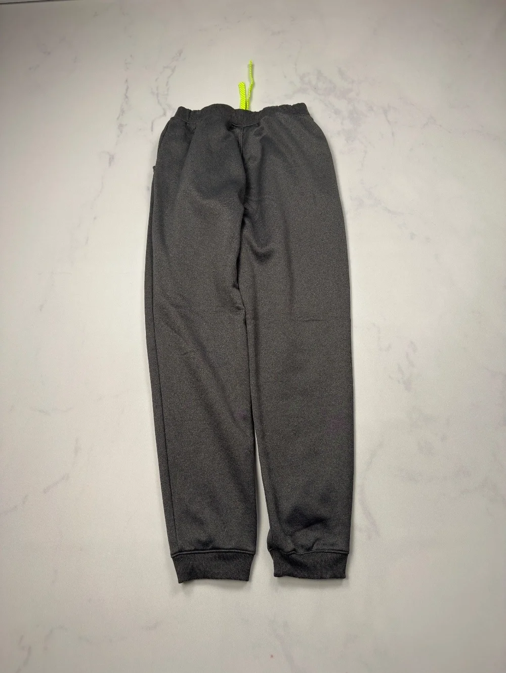 Under Armour Sweatpants Gray Neon Logo Loose Fit - Boys Large